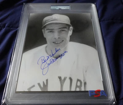 Joe DiMaggio New York Yankees Baseball Autographed Jim Rowe 8x10 B&W Photo PSA - Image 1 of 3