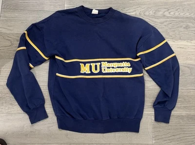 Vintage Marquette University Warriors Navy Blue 90s Sweatshirt Crewneck Small S - Image 1 of 4