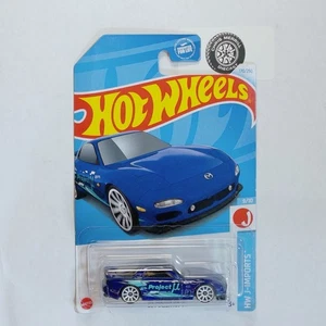 2024 Hot Wheels 95 Mazda RX-7 Blue #170/250 J-Imports #9/10 - Picture 1 of 2