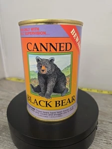 Oso negro enlatado juguete oso de peluche lata de metal datos sobre osos no para mascotas - Imagen 1 de 7