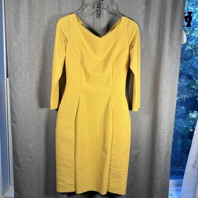 Chiara Boni La Petite Robe Yellow Bodycon Dress With Flaws. Size 42 - Image 1 of 4