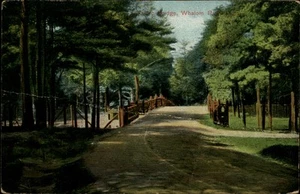 Whalom Park, MA rustikale Brücke um 1910 Massachusetts Postkarte - Bild 1 von 2