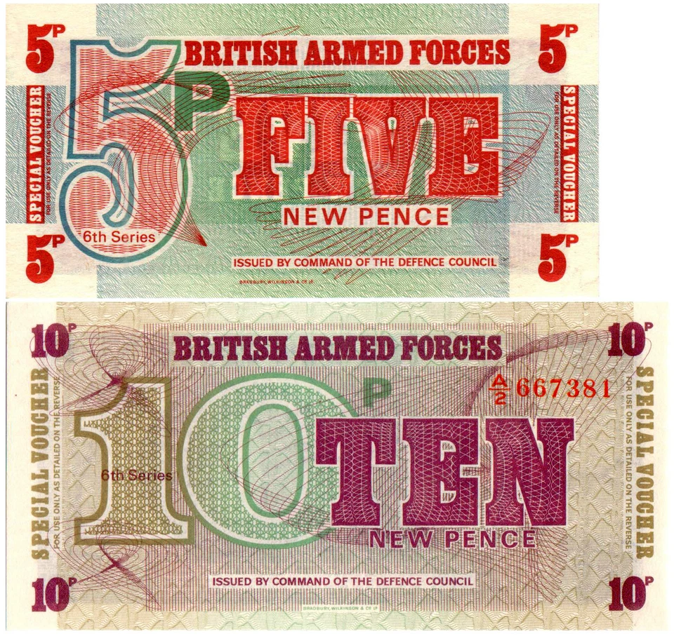 British Armed Forces 5 & 10 New Pence P#M44 & M45 (6th Series) 1972 UNC - Image 1 of 1