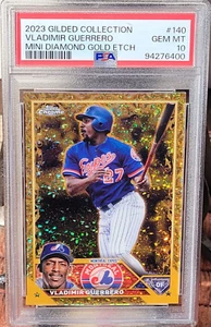 2023 Topps Gilded Mini Diamond Gold Etch #140 Vladimir Guerrero PSA 10 Expos - Bild 1 von 2