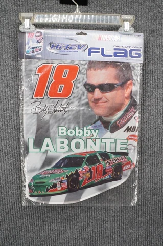 Vtg 2003 HIREV NASCAR Bobby Labonte #18 Interstate Car Die Cut Flag 12.5" x 18" Cover