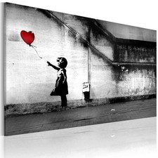 QUADRO RIPRODUZIONE FAMOSO BANSKY LOVE 200X125 CM