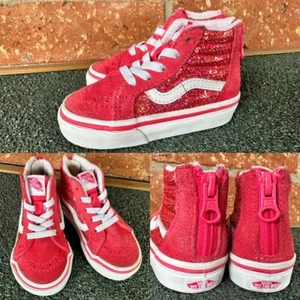 Vans Toddler Infant Baby  High Top SK8-Hi Micro Sequins Zip Shoes Size 4.5 - Picture 1 of 15