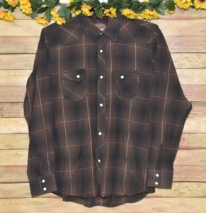 Rafter C Jungen XXL braun kariert Western Hemd weiß Perlen Druckknopf Langarm Cowboy - Bild 1 von 10