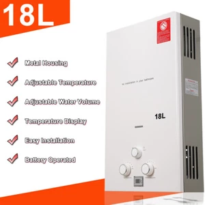 36KW 18L Propane Gas Tankless Hot Water Heater LPG On-Demand With Shower Kit - Picture 1 of 12