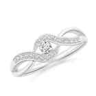 ANGARA 2.8mm Natural Round Diamond Infinity Promise Ring in Silver