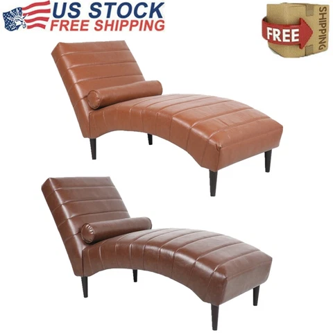 Modern Chaise Lounge Chair Indoor Luxury PU Bedroom Office Living Room Furniture Cover