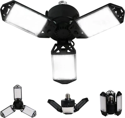 80W LED Garage Light, 8000 Lumens, 3 Adjustable Panels, 6500K Daylight Fixture - Image 1 of 4