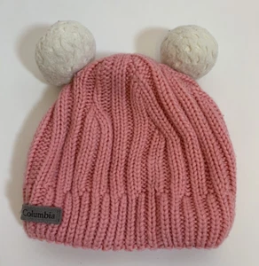 Columbia "Snow Problem" Infant Toddler Beanie One Size Pink Double Pom Pom - Picture 1 of 8
