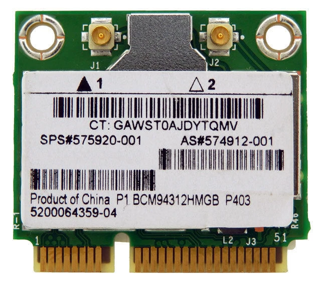 HP Broadcom BCM94312HMG BCM4312 WiFi Wireless Half Size Mini PCI-E Card 575920 - Image 1 of 1
