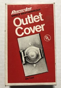 NOS Perfect-Line Single Weatherproof Outlet Cover w Gasket no. WR74C Die Cast - Picture 1 of 8