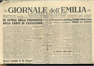 GIORNALE DELL'EMILIA 10 GIUGNO 1946 GIORNALI DELLA REPUBBLICA - Picture 1 of 1