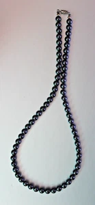 Non-Magnetic Hematite 17 in Choker Necklace Gray Metallic Shiny Beads Boho - Picture 1 of 6