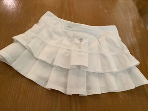 Ivivva by Lululemon white Pleated Tennis Golf Pace Youth Skirt Girls 8 Skort - Picture 1 of 3
