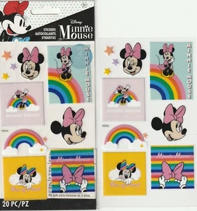 ¡Pegatinas MINNIE MOUSE ARCO IRIS 2 hojas con licencia de Disney! 00762 ¡Envío rápido gratuito! - Imagen 1 de 1