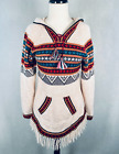 Peruvian Alpaca Sweater Womens L Brown Artisan Pullover Pancho