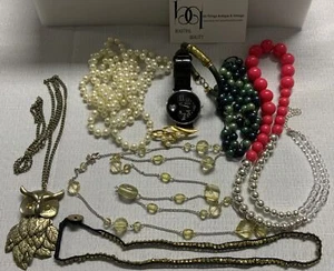 Assorted Costume Jewellery- 6 Necklaces - Bolun Ladies Watch - Brooch - Bracelet - Bild 1 von 7