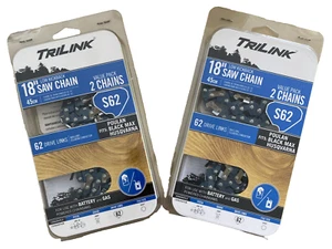 🌹 Lot of 2 TRILINK 18" S62 Replacement Saw Chain 15062X2TLW 2-Pack *NEW* - Picture 1 of 5