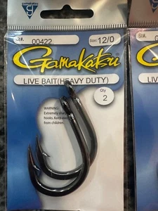 Gamakatsu Live Bait HD 12/0 Tuna hooks - Bulk Box. 20 packs per box - 40 Hooks - Picture 1 of 10
