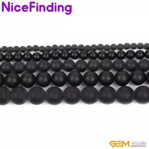 "Perline di agata nera forestale perline semipreziose pietra naturale perline chakra rotonde 15" - Foto 1 di 36