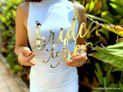 Letrero de pared de ducha nupcial acrílico dorado 30 cm Foto 1 de 3