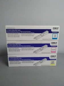 OKI C110 TONER CARTRIDGE MAGENTA YELLOW CYAN LOT OF 3 - Picture 1 of 3