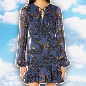 Ted Baker London Pollei Butterfly Print Mini Dress US 6 Prairie Wedding Guest - Picture 1 of 14