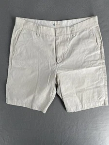 J Crew Shorts Mens 34 Long Inseam Chino Bermuda Gingham Flat Front White - Picture 1 of 13