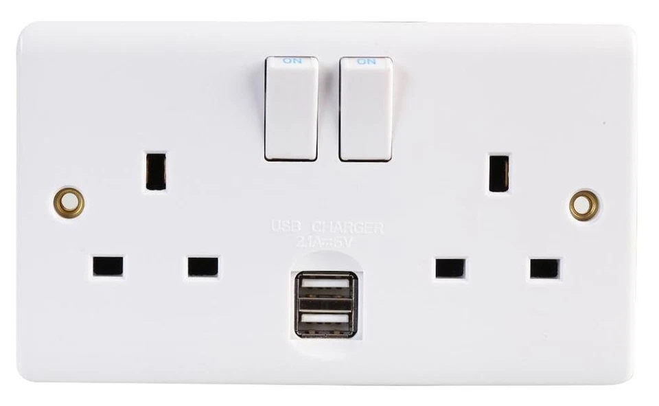 2 Pasillo Interruptor Enchufe 2x Carga USB Puertos VOLEX ACCESSORIES - Imagen 1 de 1