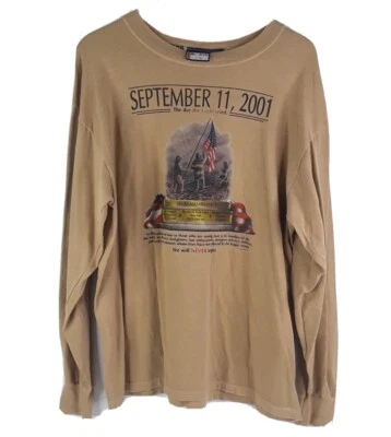 Avanti Basic Hombre Camiseta Grande Bronceada En Recuerdo 11 de Septiembre Manga Larga Foto 1 de 4