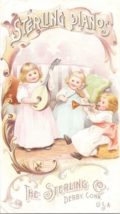 Sterling Piano - Bailey's Music Rooms Burlington, VT - Victorian Trade Card - Picture 1 of 2