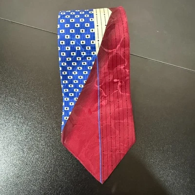 Louis Feraud 领带男式多色丝绸几何设计师经典可调节 — 第 1/4 张图片