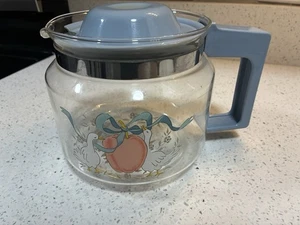 PROCTOR SILEX MARMALADE PATTERN COFFEE CARAFE VINTAGE GEESE W/ APPLE GREAT FIND! - Picture 1 of 9