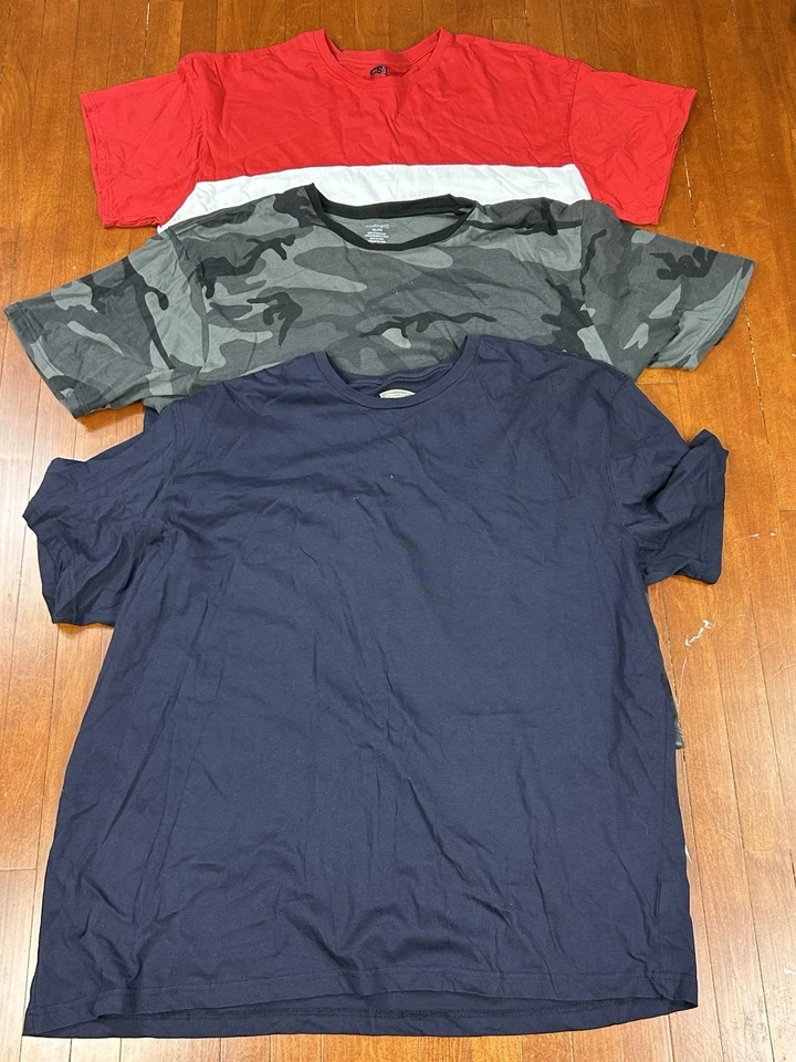 Lote de 3 Camisetas Para Hombre 3XL Manga Corta Algodón CSG Fundición Rayas Camufladas Gris Foto 1 de 4