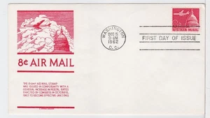 TurtlesTradingPost- Jet Over Capital Airmail Coil FDC 1962 #C65 Anderson Cachet - Picture 1 of 1