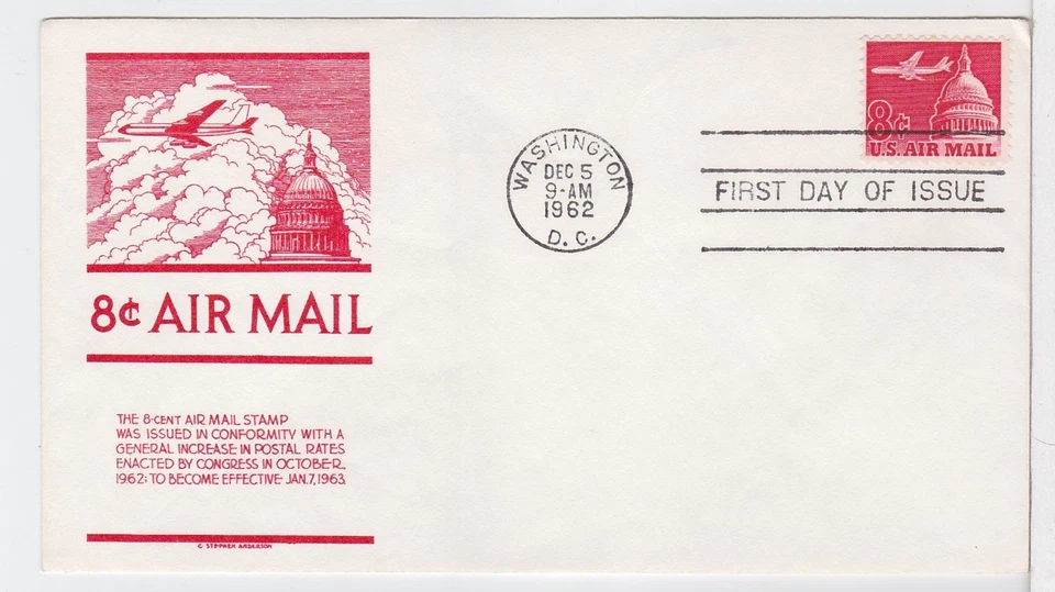 TurtlesTradingPost- Jet Over Capital Airmail Coil FDC 1962 #C65 Anderson Cachet - Image 1 of 1