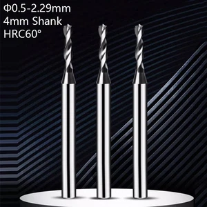 HRC60° Ф0.5-2.29mm Solid Carbide Twist Drill Bit Shank Diameter 4mm Nano Coated - Picture 1 of 7