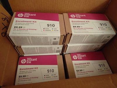 8PK HP 910 Black magenta cyan yellow InstantInk Cartridges 3 Month Subscription  - Image 1 of 4