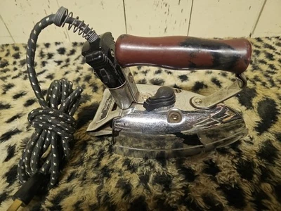 General Electric Hotpoint Calrod 115v Wooden Handle Iron GE 149F86 (TESTED) - Image 1 of 4