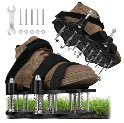 Zapatos Aireador, Zapatos Aireación para Césped con Correa Ajustable, Doble Capa Sp... Foto 1 de 4