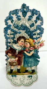 Antique Die-Cut Pop Up 3D Valentine Card Beloved Loving Greetings Germany 1800s - Picture 1 of 6