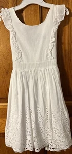Disney White Eyelet Dress Size L 10-12 - Picture 1 of 12