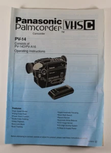 Panasonic Palmcorder VHS-C  PV-14 Owners Manual/Operating Instructions - Picture 1 of 2