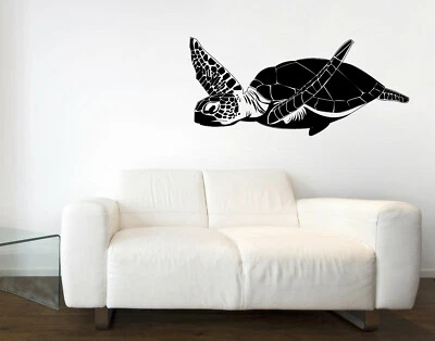 Wall Vinyl Decal Sticker Big Sea Turtle Aquarium Decoration (n1100) - Image 1 of 3