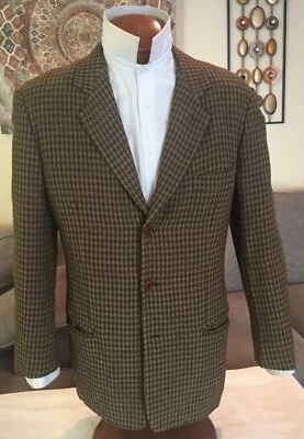 Blazer Giorgio Armani Etiqueta Negra Marrón A Cuadros Lana 2 Btn Talla 34 EU/00 US ¡COMO NUEVO! Foto 1 de 4