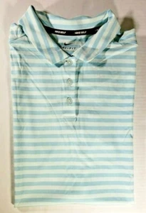 Nike Golf Women's Victory Golf Polo Stripes DRI-FIT Shirt Light Blue Sz. L  - Picture 1 of 5